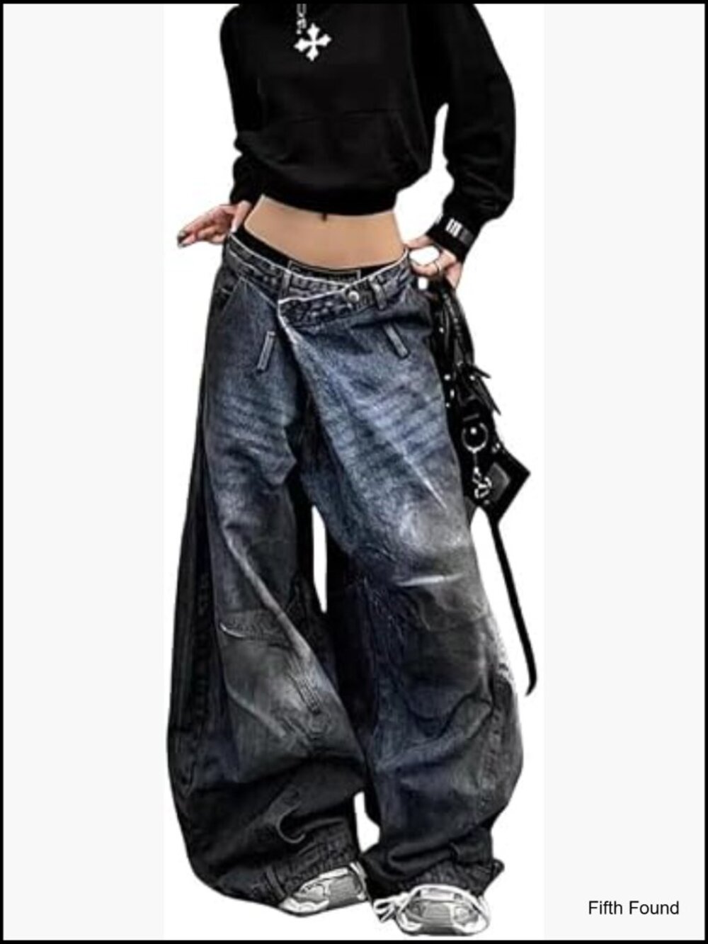 High Waist Baggy Jeans Y2K Gothic Streetwear Denim Pants